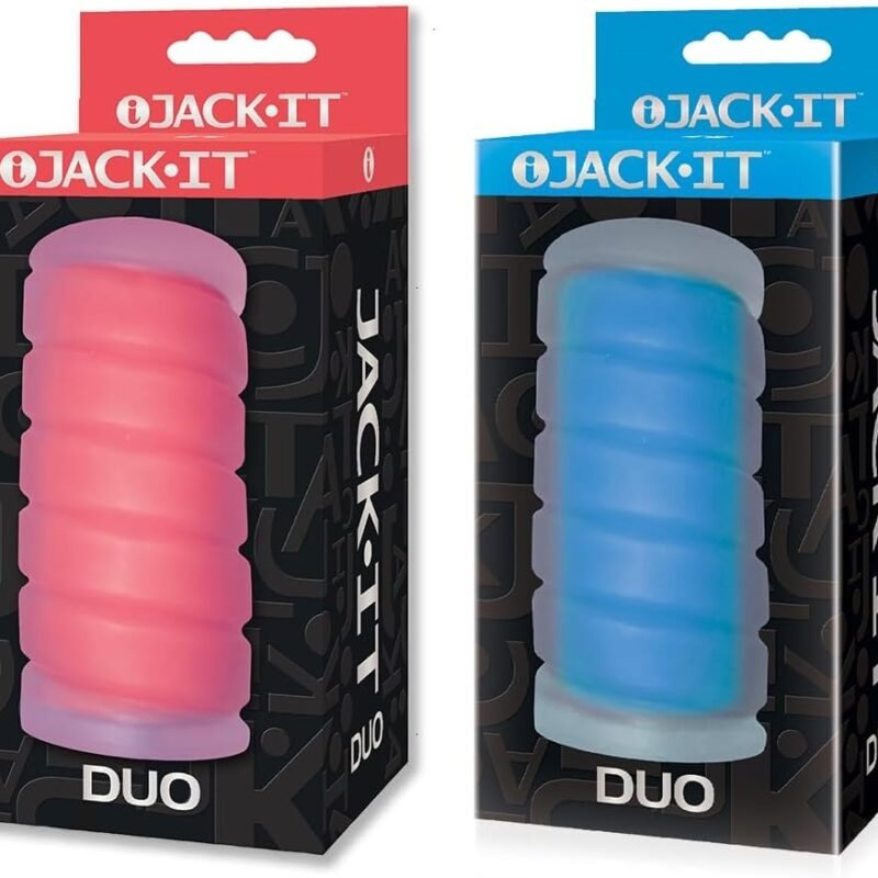 Sex Toy Couples kit of Jack-It Duo, Cherry and Icon Brands Jack-It Duo, Sky Blue