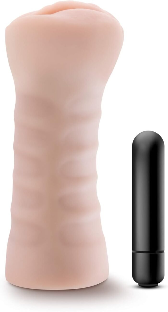 Blush Novelties Enlust Destini - AI Male Masturbator - Tight & Nubbed Canal Stroker with Vibrating Bullet to Amplify Pleasure - Super Soft X5® Plus - Open Ended to Fit Most Sizes - Sex Toy for Men - Image 9