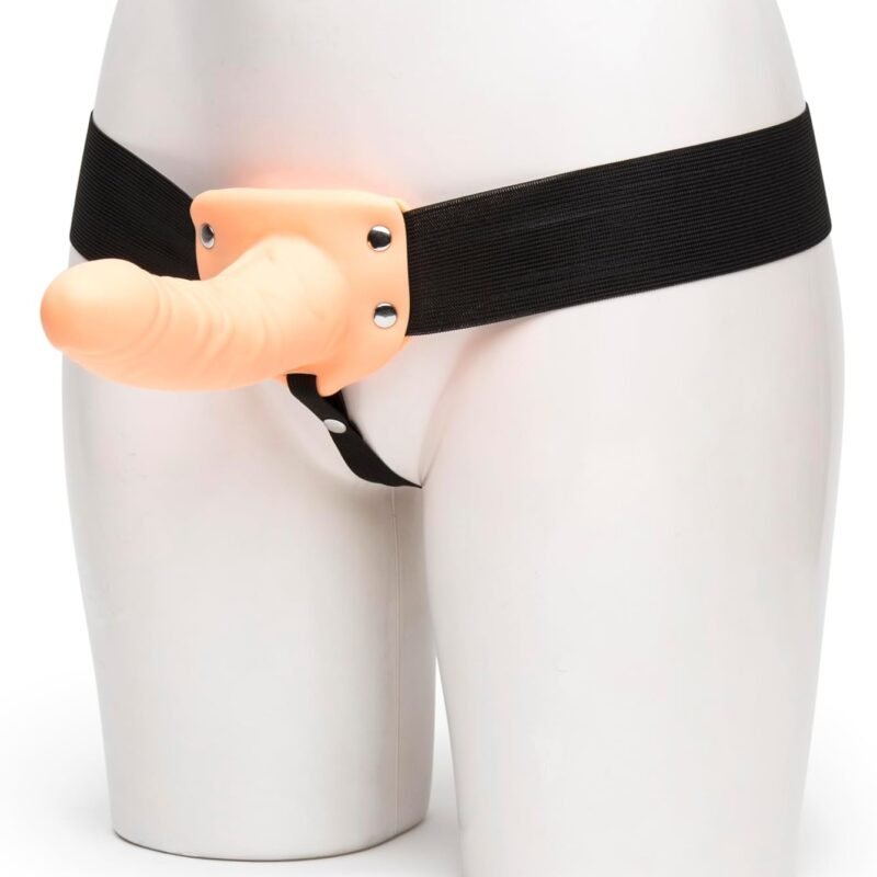 Lovehoney Perfect Partner Strap On Dildo - 6 Inch Realistic Hollow Strap On for Pegging - Adjustable Strap with Popper Fastening - Waterproof - Flesh Pink