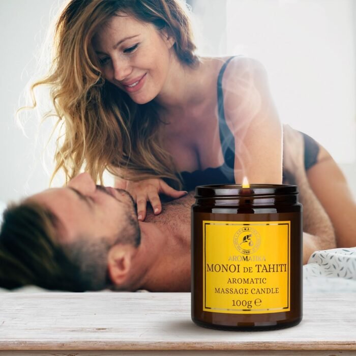 Scented Massage Candle Monoi de Tahiti - Soy Wax Candle 3.5Oz - Relaxing Massage Candle - Blend of Coconut & Almond & Monoi de Tahiti Oils - Vanilla Oleoresin - Skin Care - Beauty - Aromatherapy - Image 9