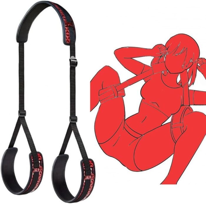 Sex Bondage BDSM Kit, Bed Restraints Set, Neck-to-Thigh/Ankle Sling, Thigh and Wrist Restraints Handcuffs and Leg Chains Sex Restraining Straps Cuffs Set for Women Couples Bedroom Toys Sweatshirt