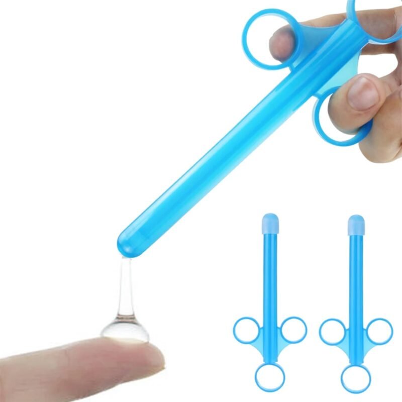 Anal Lube Applicator Syringes Reusable Couples Sex Toys, 2Pcs Personal Lube Injector Women Male Sex Toy, Anal Lube Shooter with Smooth Rounded Cap,Silicone Lube Applicator Adult Sex Toy for Men Women