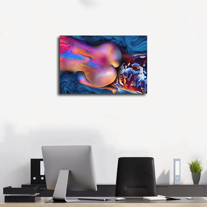 Print Painting Striking Erotic Nude Woman Canvas Print - Vibrant Abstract Art Wall Art Poster Canvas - Aesthetic Room Decor Prints for Bedroom, Living Room, Office - Modern Home Decoration Gift IdeaUn - Image 3