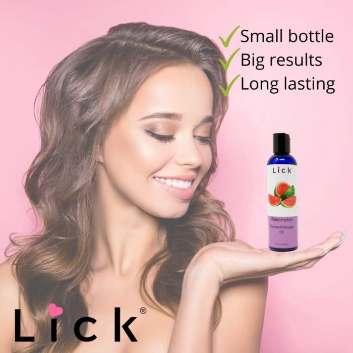 Watermelon Flavored Massage Oil for Couples – Edible Massaging Lotion with Vitamin E, Sweet Almond and Coconut Oil is Non Sticky and Gentle on Skin – Natural, Relaxing and Vegan (4 oz) - Image 5