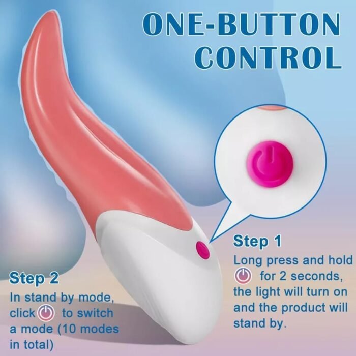 Realistic tongue licking red female sex toy with 10 vibration modes, using nipple and breast massagers to stimulate the clitoris, G-spot, vagina, and anus, perfect for masturbation and couple foreplay - Image 4