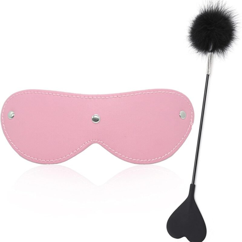 Double Ended Tickler Sex Feather Sex Blindfold Bondage Restraints BDSM Accessories Spanking Paddle Whip Sexy Eye Mask Kinky Sex Things for Couple Women Men
