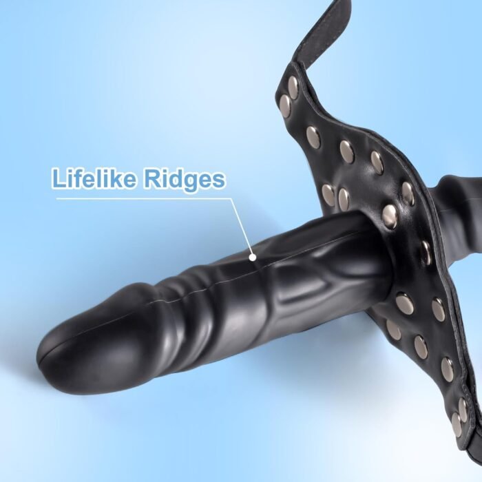 Double-Cock Dildo Penis Mouth Gag Plug, Padlock Ball Gag,Adjustable Bondage Leather Strap,BDSM Sex Toys for Man Women Couple,7.48 INCH - Image 6