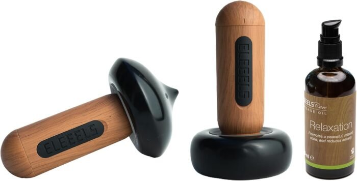 Electric Hot Stones Foot Neck Massager Wand Set with 100ml Aromatherapy Massage Oil, Fathers Day Dad Gifts, Birthday Gifts, Back Massager for Pain Relief Deep Tissue, Adjustable Heat