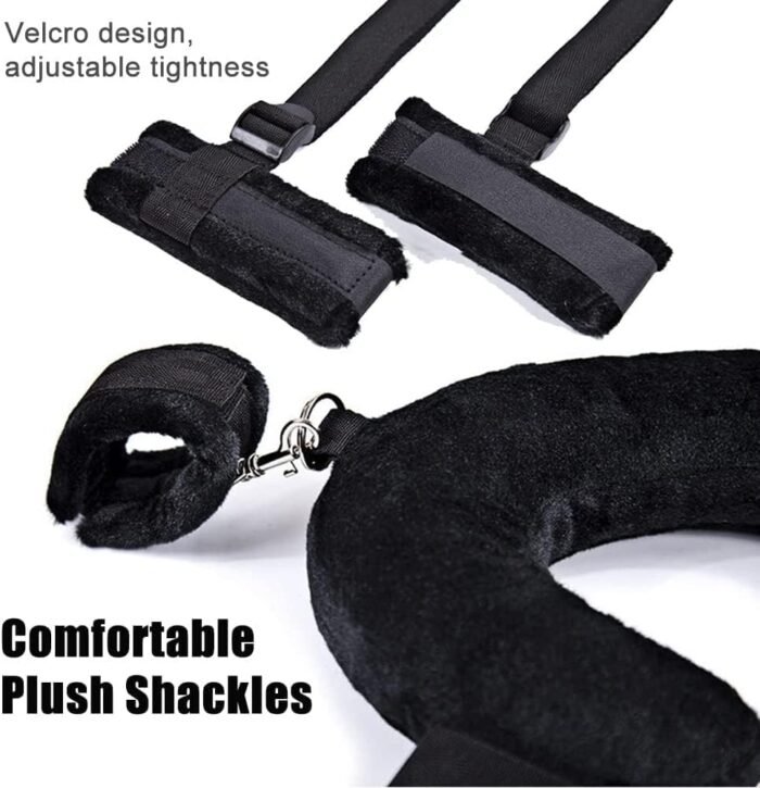 Bondage Kit for Women Sex Rope Hand Ties for Adult Play Handcuff Set for Bedroom Toys Sex Handcuffs Hand Cuff Bracelets Set for Women Adults Bedroom Couples Sexy Gift Sets Sweater AAS2 Black - Image 2