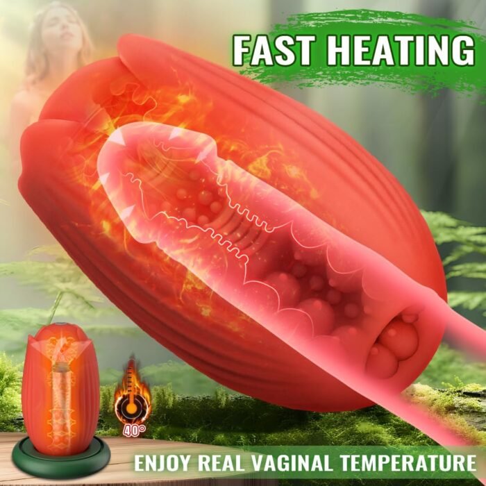 4 in 1 Male Masturbators Sex Toys for Men-Male Vibrator with Heating Rod & Realistic Fleshy Touch & 6 Vibration Modes Male Strokers Penis Masturbator Vibrating Pocket Pussy for Men - Image 2