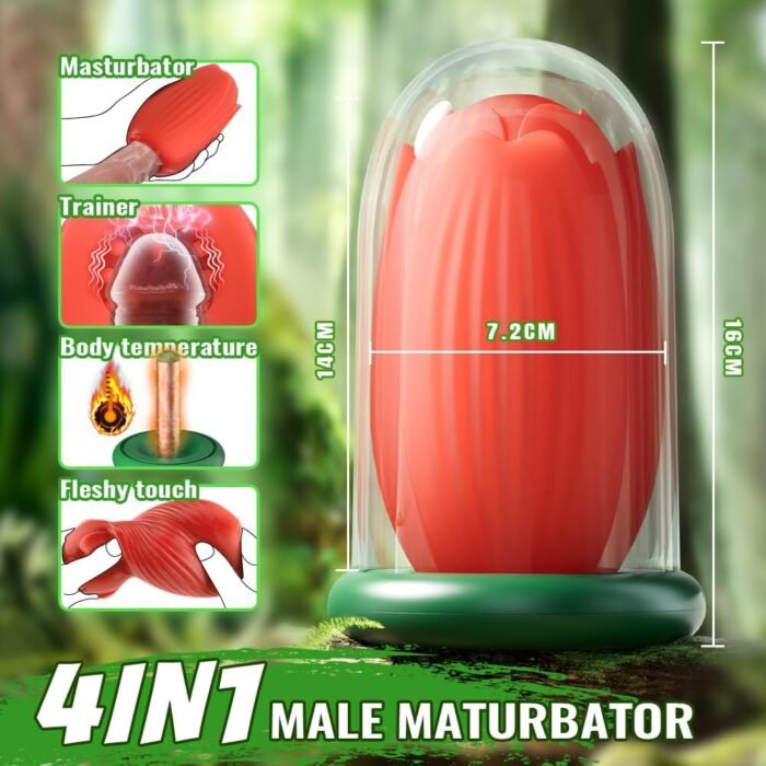 4 in 1 Male Masturbators Sex Toys for Men-Male Vibrator with Heating Rod & Realistic Fleshy Touch & 6 Vibration Modes Male Strokers Penis Masturbator Vibrating Pocket Pussy for Men - Image 5