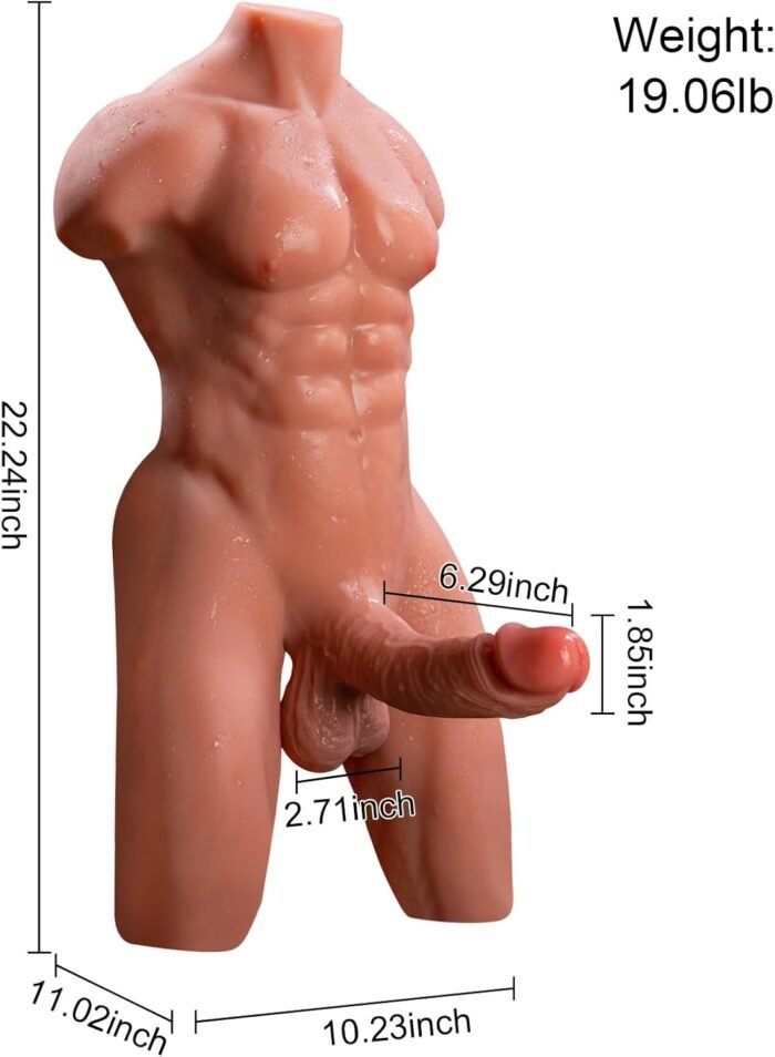 Male Sex Doll for Women with 6.3IN Vibrating and Thrusting Dildo, Sex Dolls Torso for Men with Tight Anal and Bendable Skeleton Legs, Gay Sex Toys for Couples, Unisex Masturbator - Image 4
