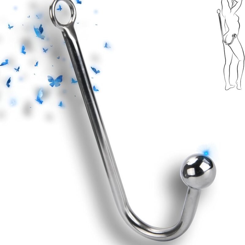 Metal Anal Plug/Hook with Anal Beads/Balls Fetish SM Bondage Hook Sex Toys Stainless Steel Butt Plug Hook Erotica Sex Games Unisex Fetish Toy for Couple LGBT (1 Ball Hook)