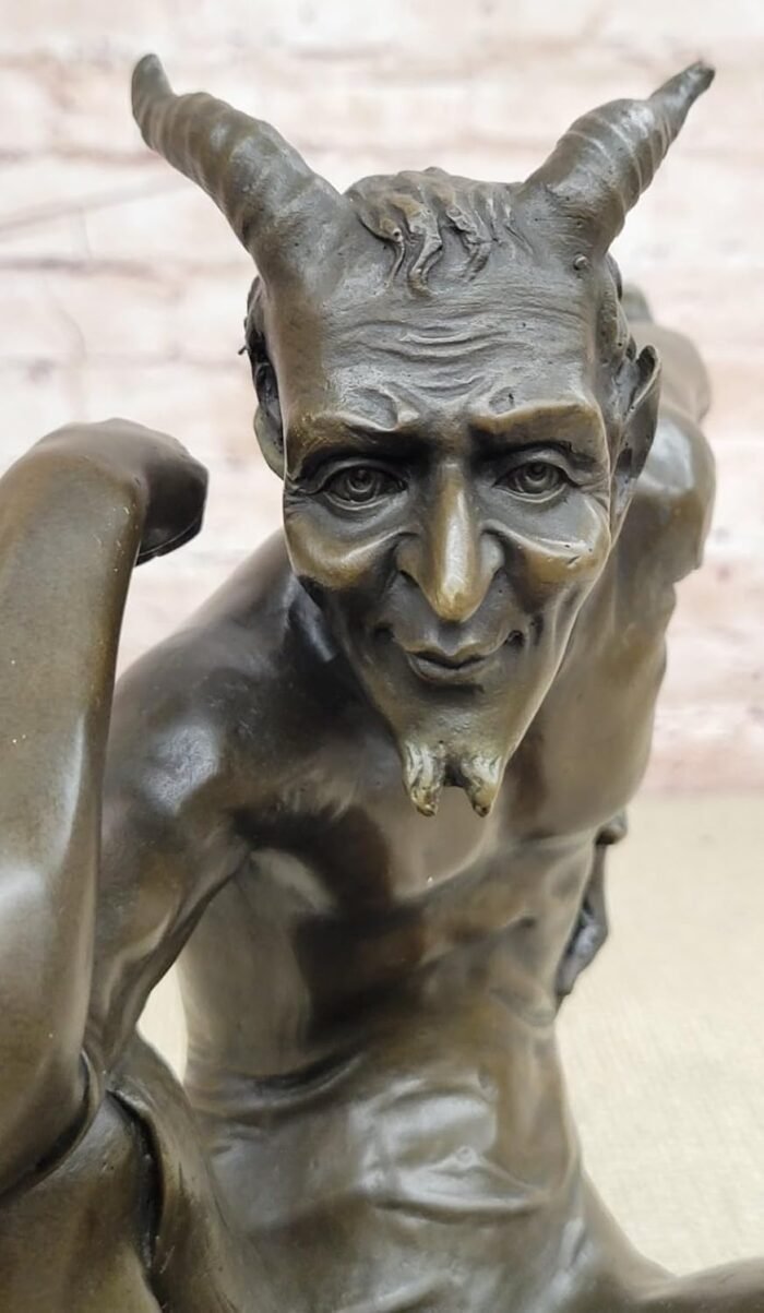 Hot Cast Bronze Lustful Devil Satyr Faun - Art Deco Erotic Sculpture by Milo Decorative Gift Decor Artwork by Think Bronze - Image 6