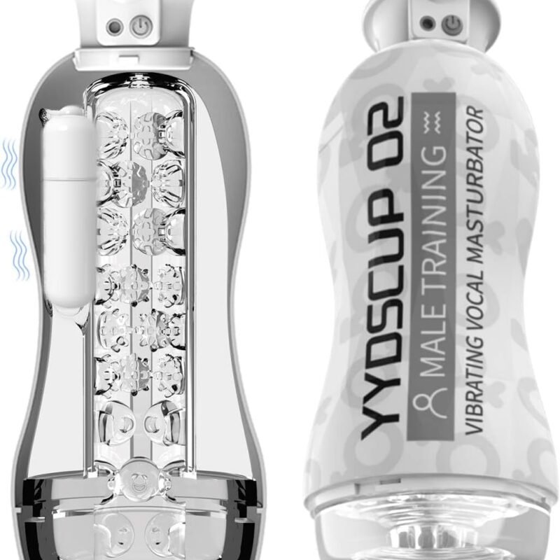 Vibrating Male Masturbators with Sucking Granules and Beads, Vocal Sex Toys for Men Portable Male Stroker Adult Men Sex Toys Penis Pumps & Enlargers