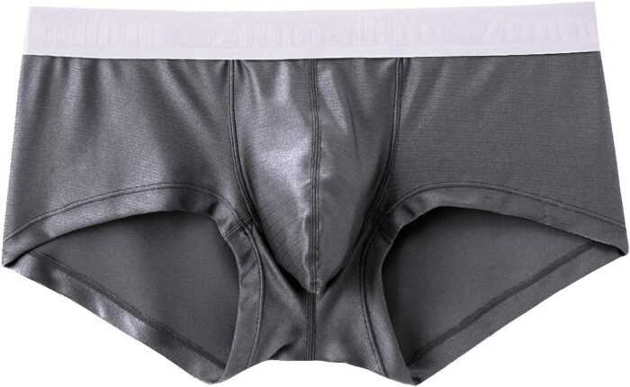 ZONBAILON Mens Sexy Bulge Enhancing Pouch Underwear Boxer Briefs Pack Short Leg Ball Pouch Tagless Silk Trunk - Image 3