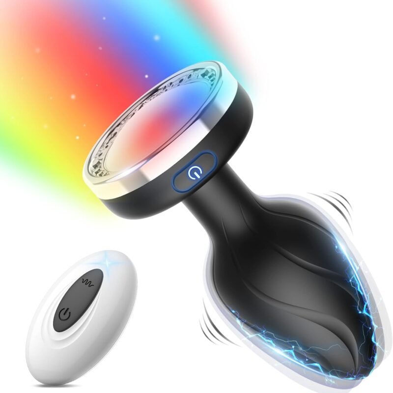 Vibrating Butt Plug, Anal Plug with Flashing Light Base, Anal Sex Toys for Men Vibrator, Prostate Massager Adult Toys for Men's Sex, Toys/Woman Sex Anal Vibrator for Her Adult Pleasure