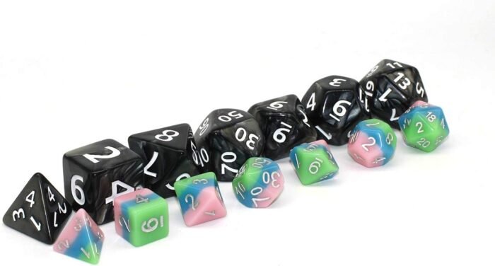 Dungeons and Dragons D&D Giant Black 25mm Polyhedral Dice Set - RPG Dice Bag, Pathfinder, MTG - Image 3