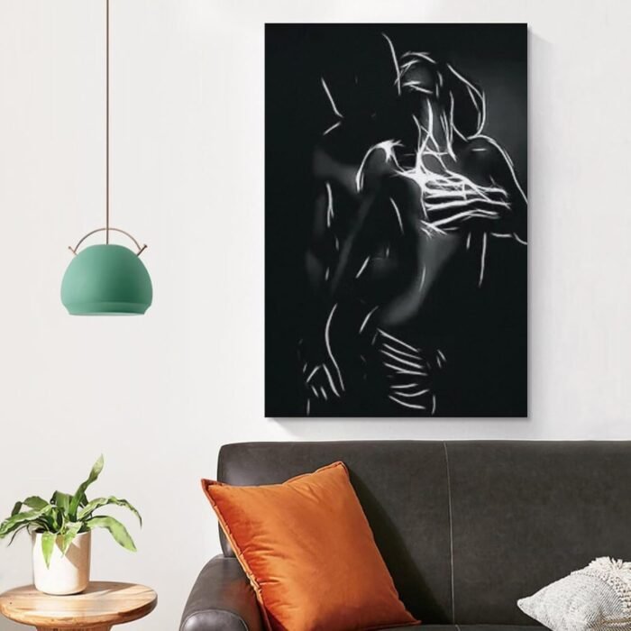 Black And White Sexy Couple Abstract Erotic Art Poster for Adults Gift Canvas Wall Art Prints Poster Photo Picture Painting Posters Room Decor Home Decorative 08x12inch(20x30cm) - Image 4