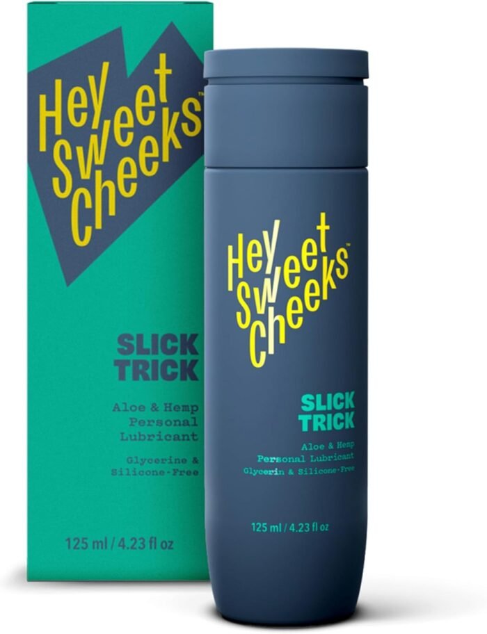Personal Lubricant | Water Based Sex Lube | Lubricants for Privacy & Toys | Safe for Anal, Condoms with Aloe, Hemp, Ph Balanced - Slick Trick by Hey Sweet Cheeks