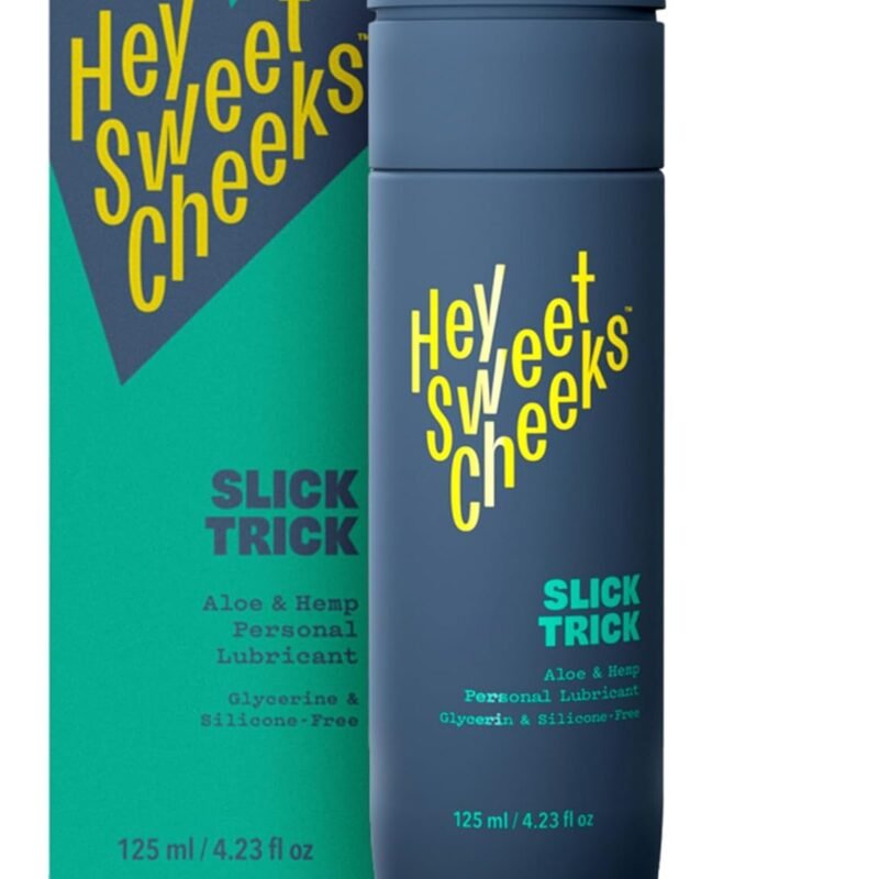 Personal Lubricant | Water Based Sex Lube | Lubricants for Privacy & Toys | Safe for Anal, Condoms with Aloe, Hemp, Ph Balanced - Slick Trick by Hey Sweet Cheeks