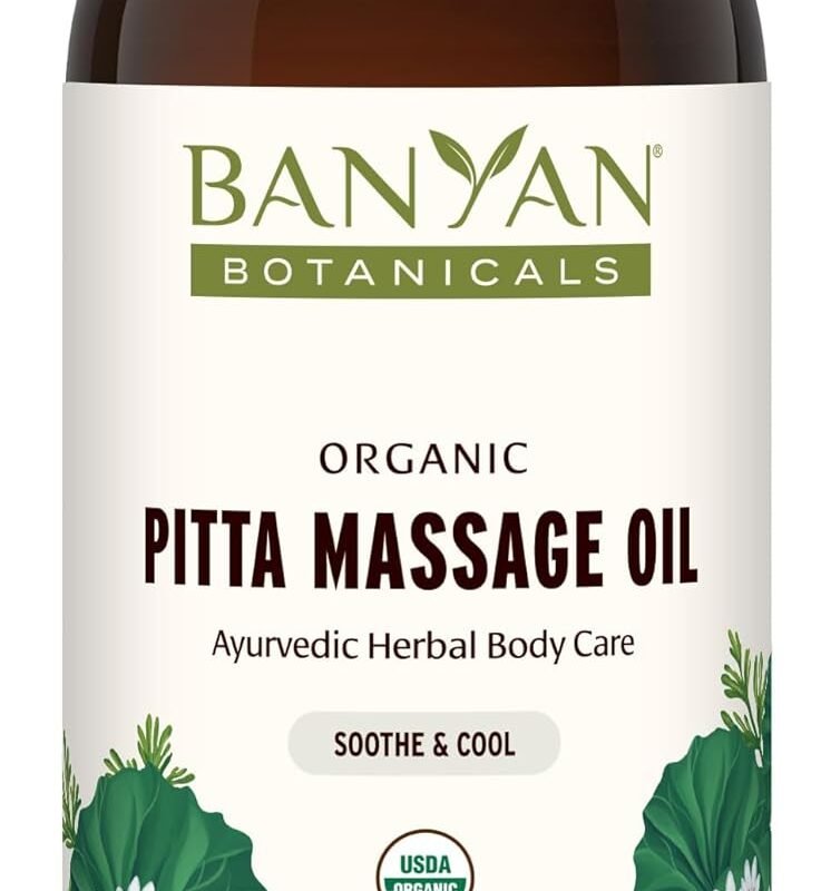 Banyan Botanicals Pitta Massage Oil – Organic Massage Oil Infused with Ayurvedic Herbs – with Gotu Kola and Guduchi (Tinospora cordifolia) – 24 oz. – Non-GMO Sustainably Sourced Abhyanga Massage Oil
