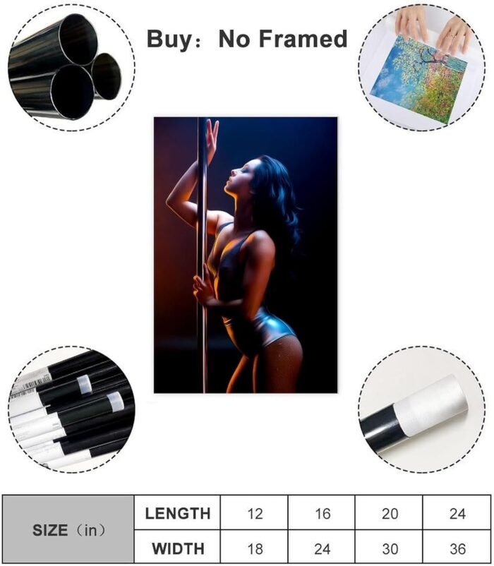 MONGJDFKJT 'Erotic Dancer Color' PosterDecorative Painting Canvas Poster Bedroom Decor Landscape Office Room Decor Gift Unframe-style-716x24inch(40x60cm) - Image 2