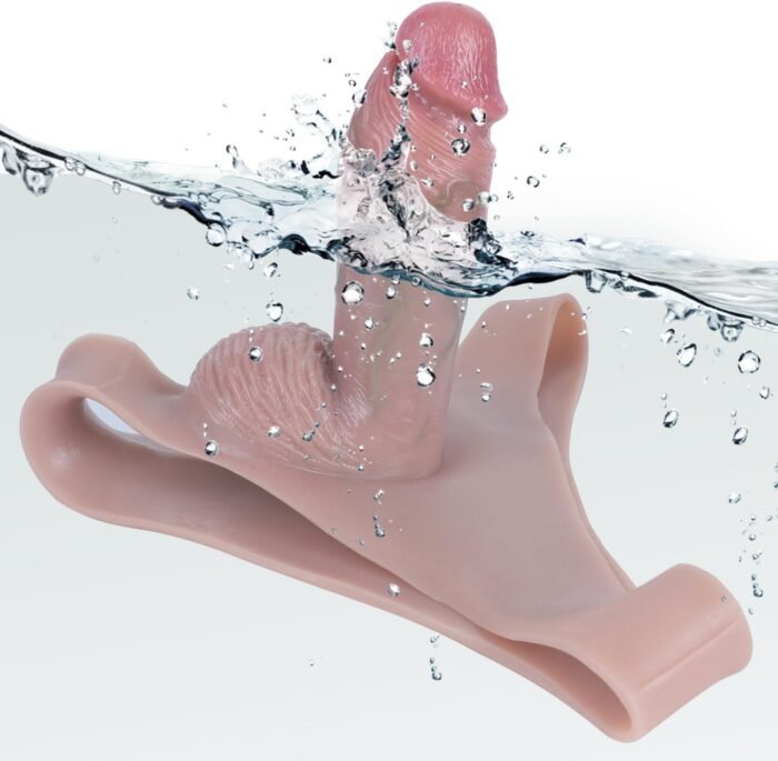 Skin Color Triangle Silicone Panty Dildo Underwear with 6.4 in Hollow Penis, Reusable Wearable Strapless Strap On Dildo Adult Sex Toy for Men Couples - Image 4