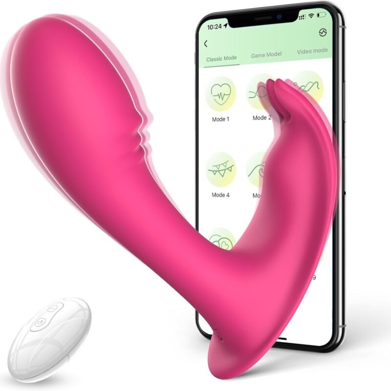 Adult Sex Toys Dildo Vibrator-Wearable G Spot Clitoral Vibrators with APP Remote Control Dual Motors Clit G Spot Female Stimulator with 9 Vibrating Modes Adult Toy for Women Couple Adult Game