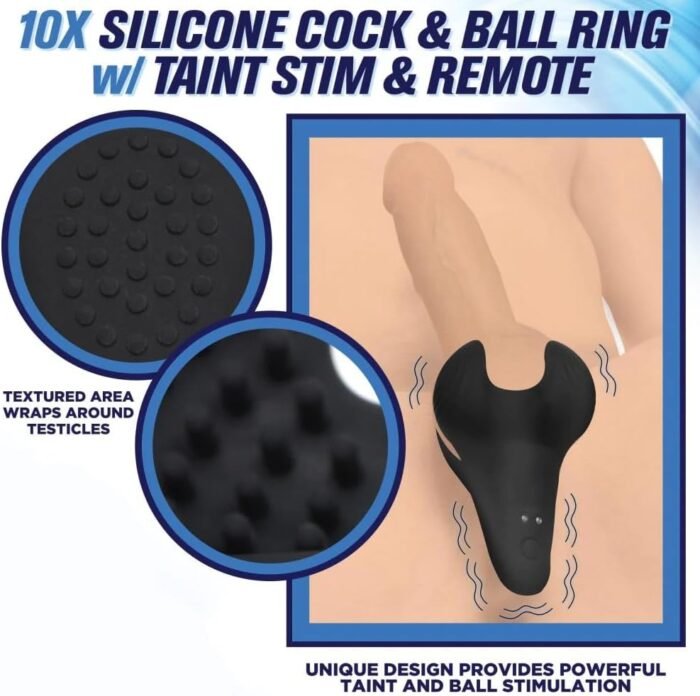 Male Masturbators Vibrating Cock Ring Balls Massager Sex Toy for Men Penis Testicle Stimulator with Remote Dick Vibrator 10 Vibrations Man Vibe Sextoys - Image 3