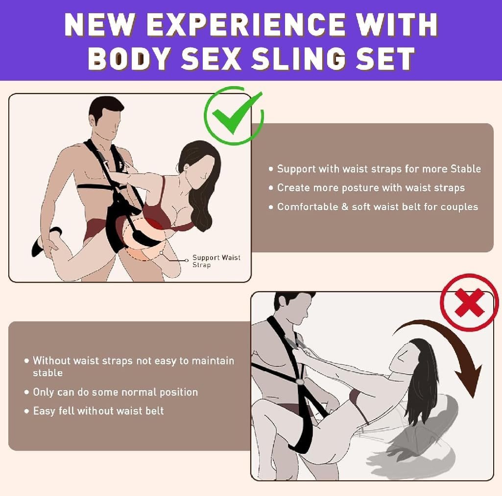 BDSM Sex Bondage Restraints Thigh Harness Kit Handcuffs for Adults Bedroom Bondge Ties for Bed Restraints Sex Rope Hand Ties for Adult Play Queen Bed Sex Resistance Bands with Ankle Strap Men Sweater - Image 2