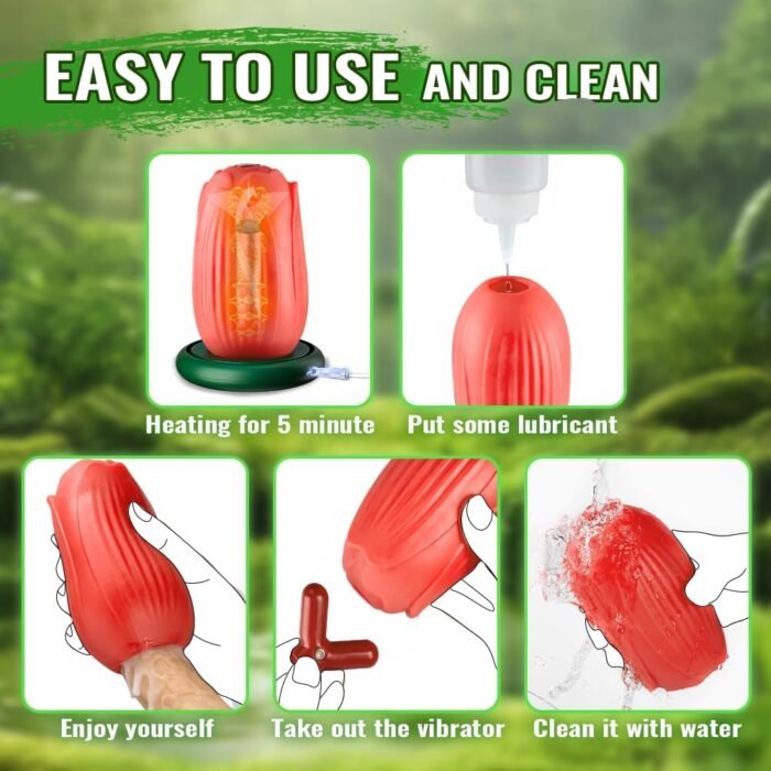 4 in 1 Male Masturbators Sex Toys for Men-Male Vibrator with Heating Rod & Realistic Fleshy Touch & 6 Vibration Modes Male Strokers Penis Masturbator Vibrating Pocket Pussy for Men - Image 6