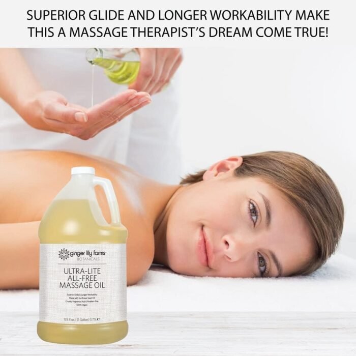 Ginger Lily Farms Botanicals Ultra-Lite All-Free Massage Oil, 100% Vegan & Cruelty Free, 1 Gallon - Image 6