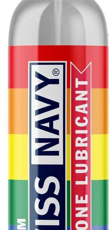 Swiss Navy Premium Silicone Based Lubricant, Pride Edition - 4 oz - Personal Lube for Men, Women & Couples - Condom, Latex Safe - Hypoallergenic - Unscented