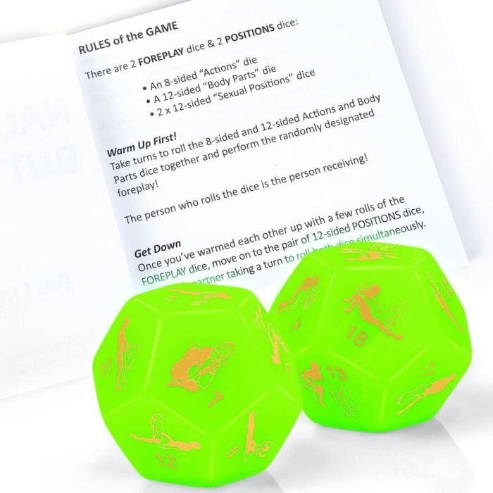 Harper & Chance Sex Dice Games for Adults Couples, Date Night Dice, 96 Foreplay Suggestions, 36 Sexual Positions...Glow in The Dark - Image 4