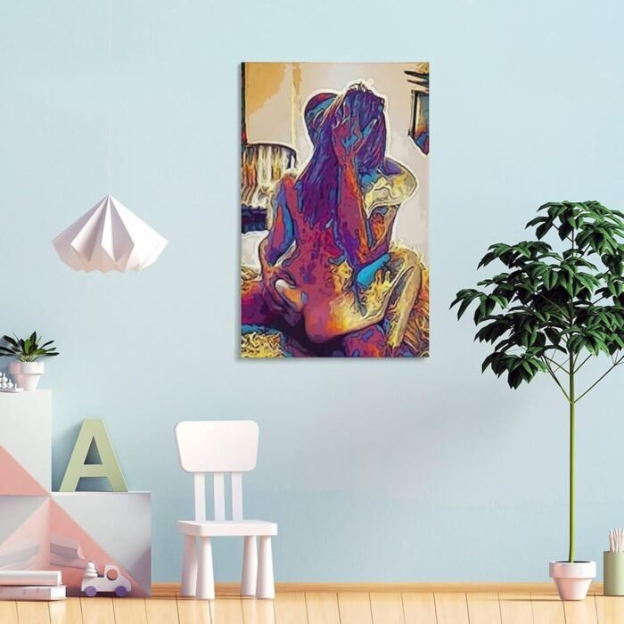 Sexy Couple Abstract Erotic Art Poster Adult Applicable Gift Art Poster Canvas Painting Decor Wall Print Photo Home Modern Decorative Posters Framed/Unframed 12x18inch(30x45cm) - Image 4
