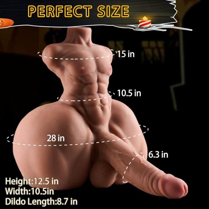 Realistic Male Sex Doll with Insertable Large Torso Dildo Soft, Gay Sex Doll with Huge Penis and Tight Anus, 2 in 1 Muscular Male Masturbation Stick Adult Toy Sex Dolls - Image 2