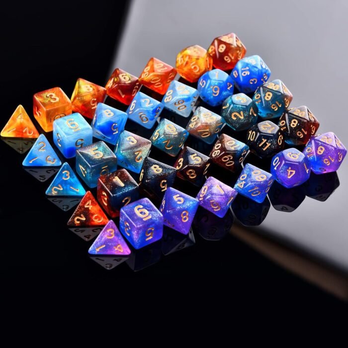 DND RPG Dice Sets 20 x 7 Polyhedral Glitter Dice (140 Pieces) for Dungeons and Dragons Tabletop Role-Playing Games, with a Large Bag - Image 6