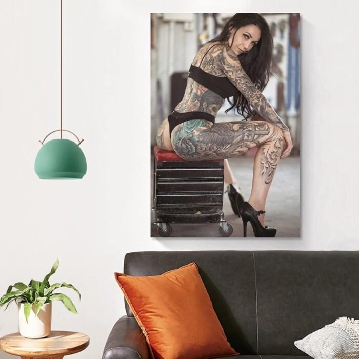 Classic Tattooed Nude Art Cool Wall Decorate Erotic Posters Print Canvas Poster Wall Art Party Birthday Gifts Indoor Decorations Suitable For Family Dormitory Office Bathroom -08x12inch(20x30cm)-Unframe-style9 - Image 4