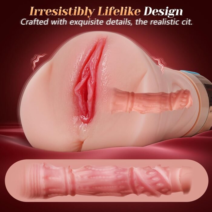 Sex Toys for Men Pocket Pussy - Portable Male Masturbator with 10 Vibrating & 5 Sucking Modes, Lifelike Vagina Soft and Tight Texture, Easy Holding Penis Training Masturbators Adult Sex Toy - Image 4