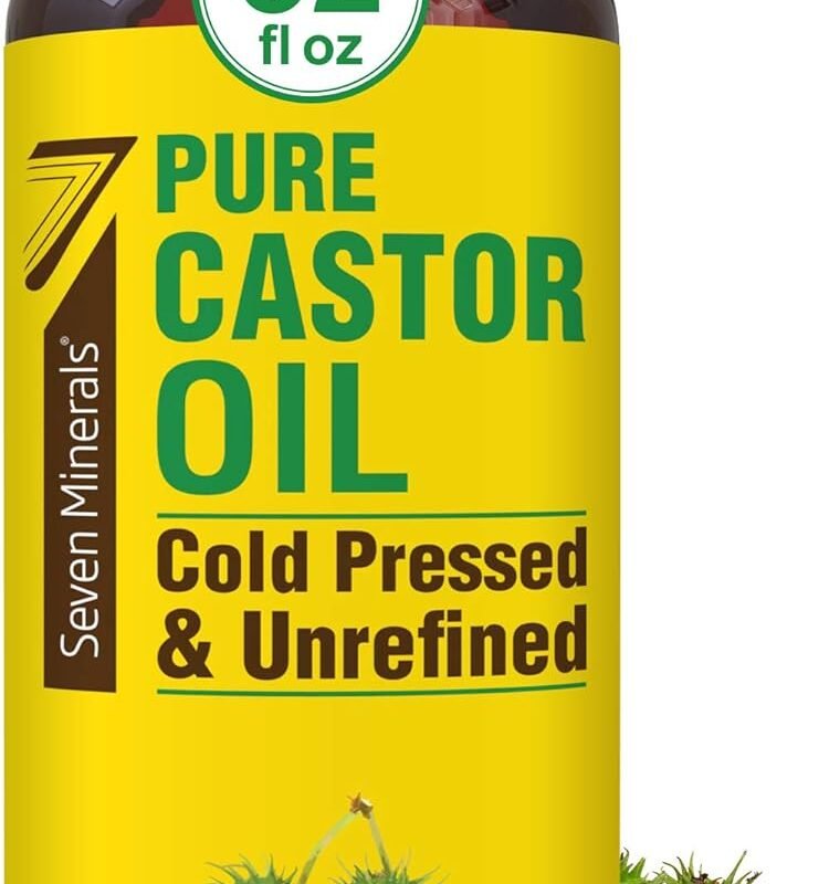 Pure Cold Pressed Castor Oil - Big 32 fl oz Bottle - Unrefined & Hexane Free - 100% Pure Castor Oil for Hair Growth, Thicker Eyelashes & Eyebrows, Dry Skin, Healing, Hair Care, Joint and Muscle Pain