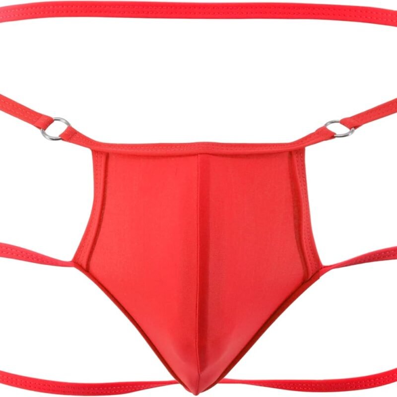 SHERRYLO Men Sexy Thongs Lingerie Jockstrap Men's Exotic G-strings Thongs Underwear for Man Mankini Banana Cover Jock Strap