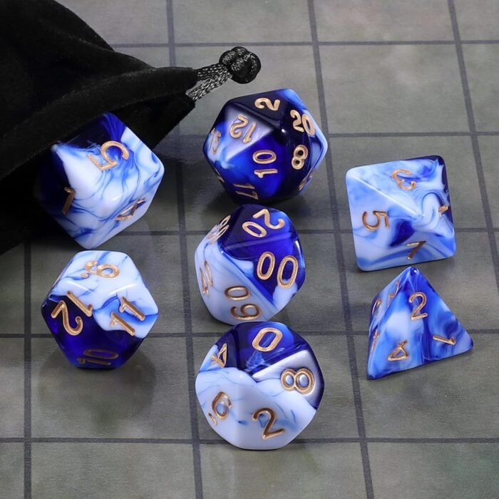 CiaraQ DND Polyhedral Dice Set with Dice Bag for Dungeons and Dragons RPG MTG Role Playing Table Games - Image 6