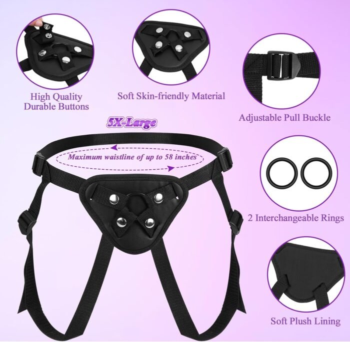 Strap On Dildo with Harness - Wearable Realistic 8.9-Inch Soft Clear Big Dildo with Strong Suction Cup for Female Masturbation, Lesbian Couples, and Gay Pleasure - Image 4