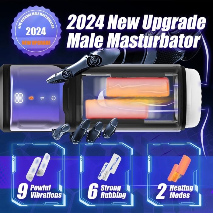 Male Masturbator Sex Toys for Men - Male Sex Toys Rubbing Heating Masturbator for Penis Stimulation,Adult Toys Mens Sex Toy (Black) - Image 2