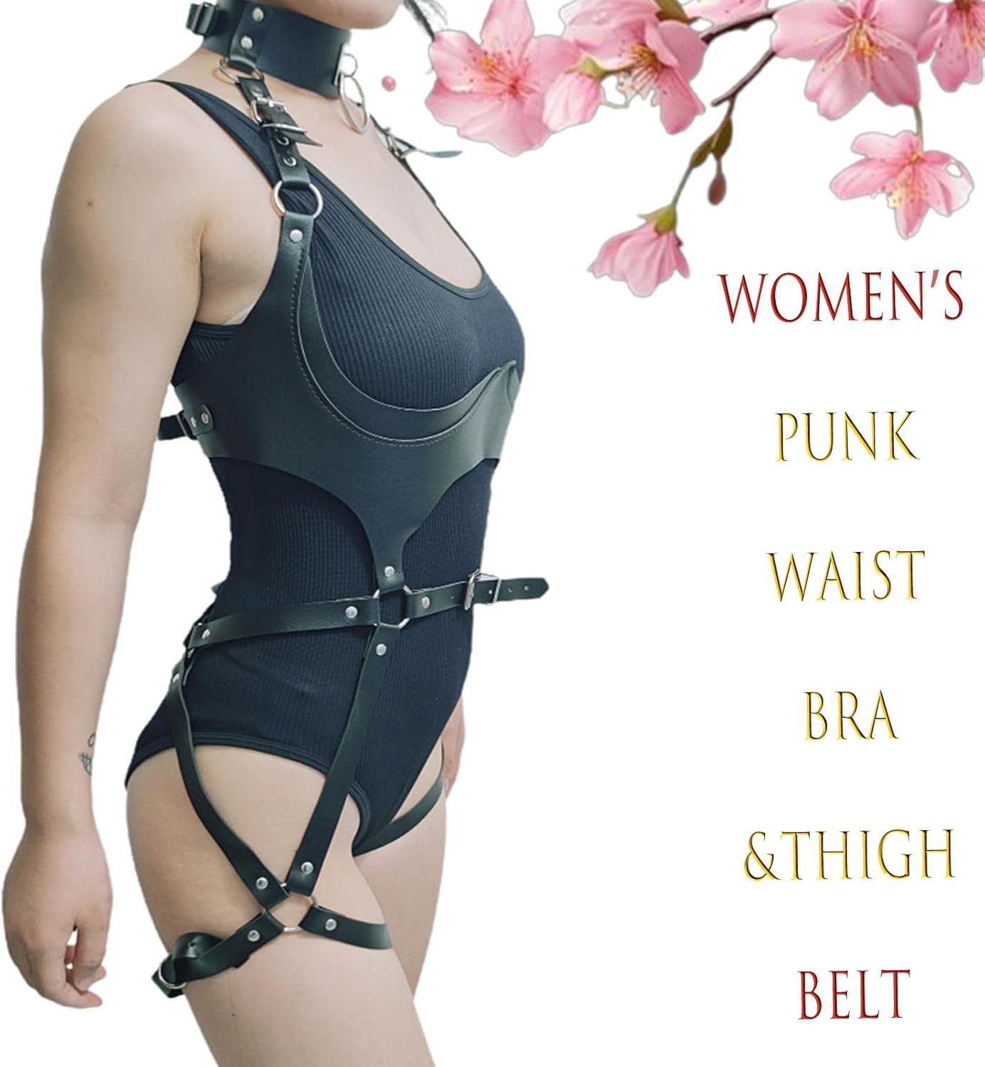 Women Body Harness Belt Bondage Lingerie Set - Adjustable Harness with Leg Bands Sexy Harness with BDSM Straps - Image 6