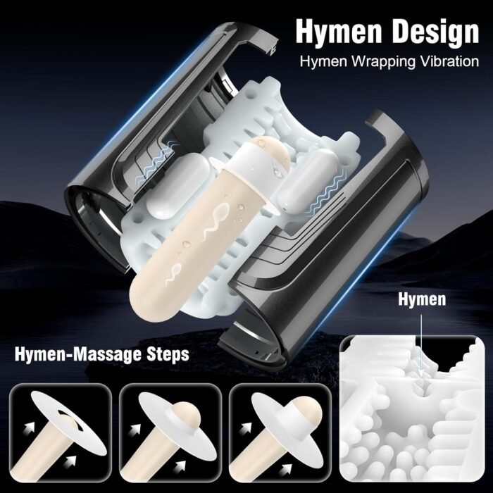 Automatic Male Masturbator Sex Toys for Men, Open-Ended Male Sex Toys Pocket Pussy Male Vibrator with 12 Vibrating Modes for Penis Stimulation, Mens Sex Toy Adult Toys Blowjob Sex Machine Male Stroker - Image 3