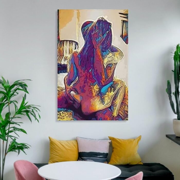 Sexy Couple Abstract Erotic Art Poster Adult Applicable Gift Art Poster Canvas Painting Decor Wall Print Photo Home Modern Decorative Posters Framed/Unframed 12x18inch(30x45cm) - Image 6