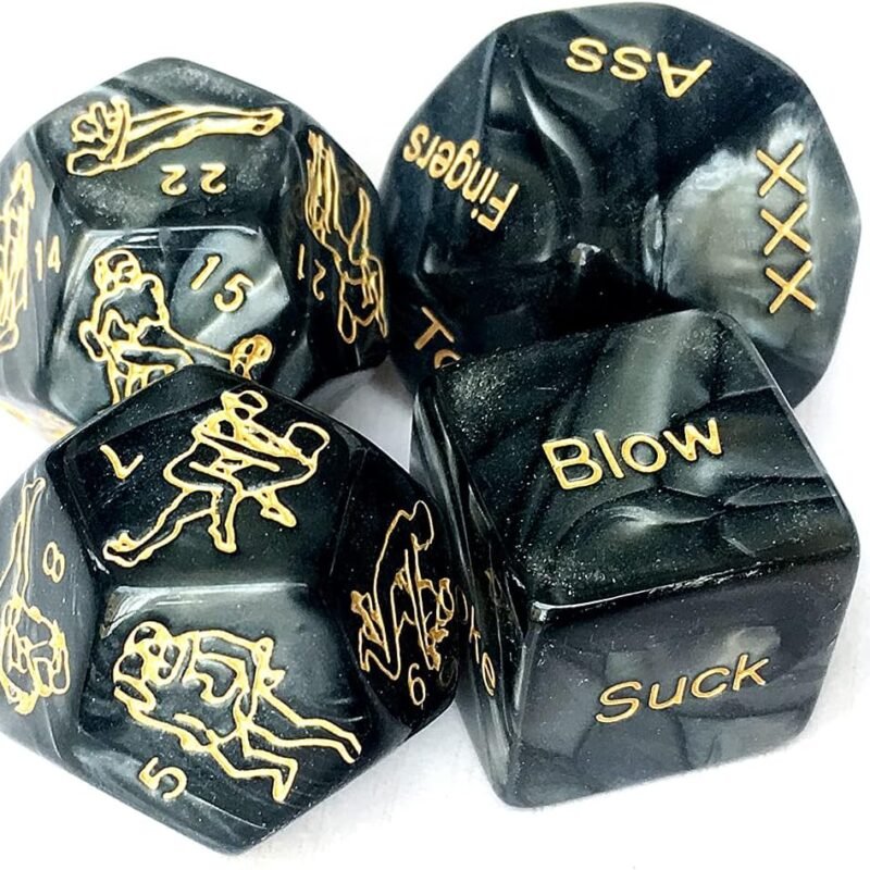 Sexy Dice Game Set for Adult to Make,4PCS Black Sex Dice Set,4 Pcs Sex Dice for Couples Naughty, Sex Dice Games for Adults Bedroom