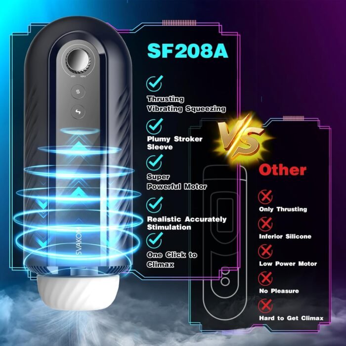 Male Masturbator Sex Toys for Men - SVAKOM Automatic Thrusting Squeezing Male Toy with One-Key Orgasm & CVT, Penis Trainner Pocket Pussy Sleeve Stroker Male Masterburbater Adult Toy - Image 5